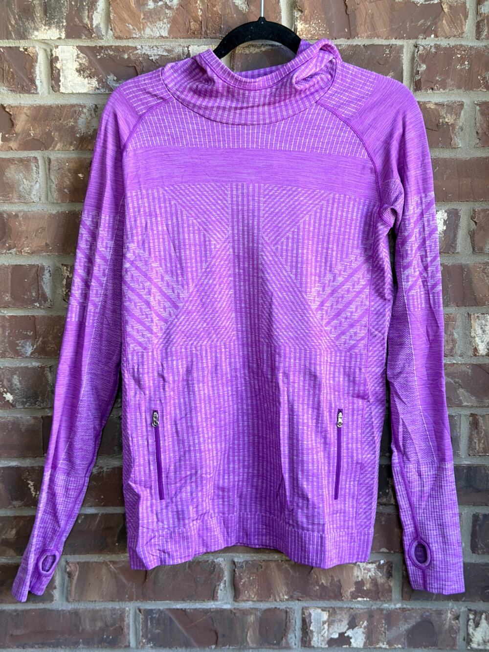 Lululemon Women's Size 10 Run Swiftly Tech Long Sleeve Hoodie Purple Thumbholes